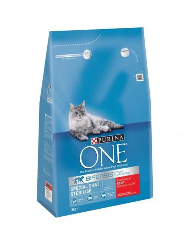 Purina One Croquettes Au Boeuf Et Au Ble Pour Chat Adulte Sterilise 3 Kg